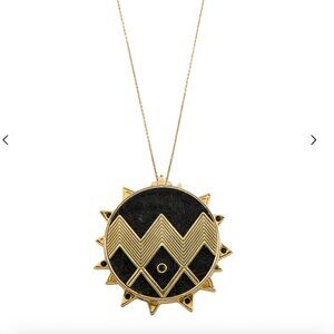House of Harlow 1960 Crystal & Leather Sun Locket Pendant Necklace‎